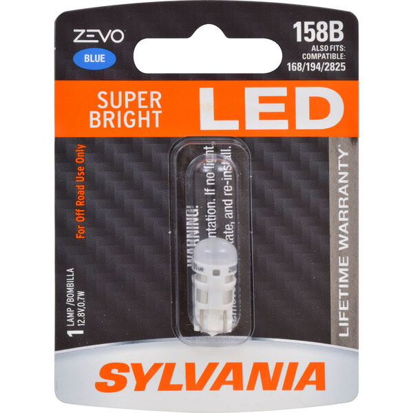 Sylvania Automotive 31942 Sylvania 158B Blue Zevo Led Mini Bulb, 1 Pack