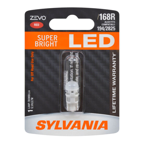 Sylvania Automotive 31945 Sylvania 168R Red Zevo Led Mini, 1 Pack