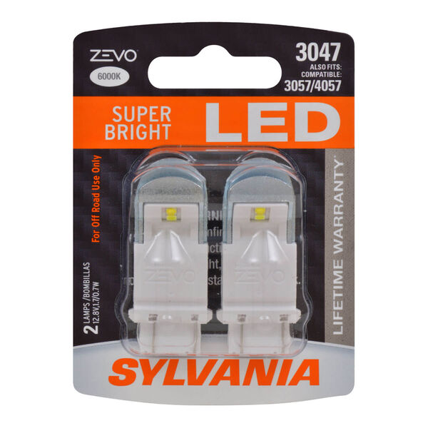 Sylvania Automotive 31948 Sylvania 3047 White Zevo Led Mini, 2 Pack