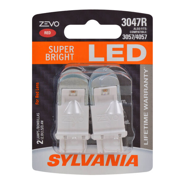 Sylvania Automotive 31950 Sylvania 3047R Red Zevo Led Mini, 2 Pack