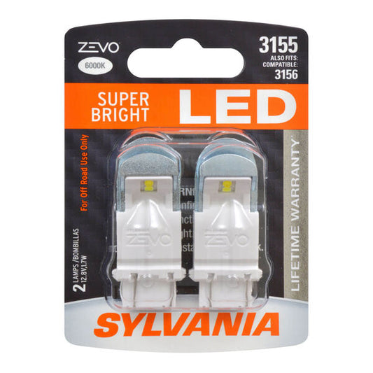 Sylvania Automotive 31954 Sylvania 3155 White Zevo Led Mini, 2 Pack