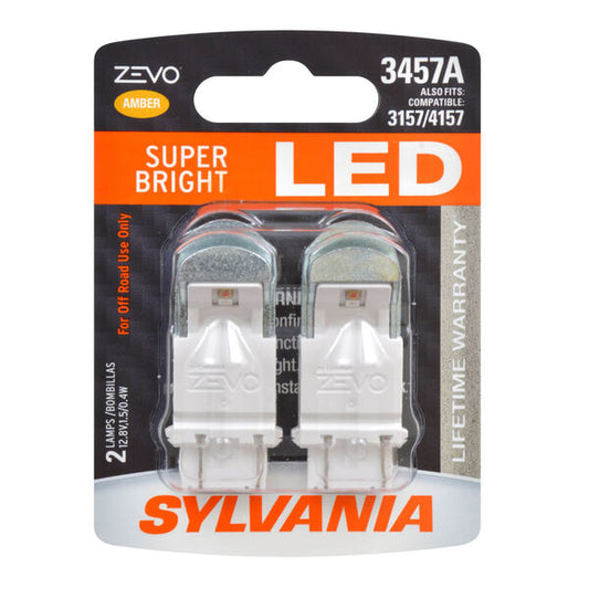 Sylvania Automotive 31958 Sylvania 3457A Amber Zevo Led Mini, 2 Pack