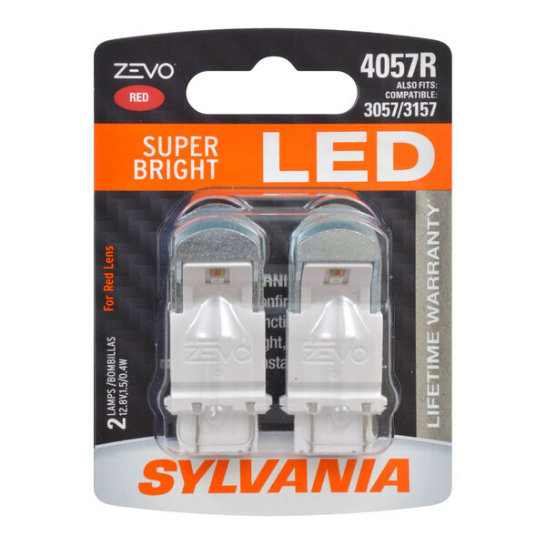 Sylvania Automotive 31962 Sylvania 4057R Red Zevo Led Mini, 2 Pack