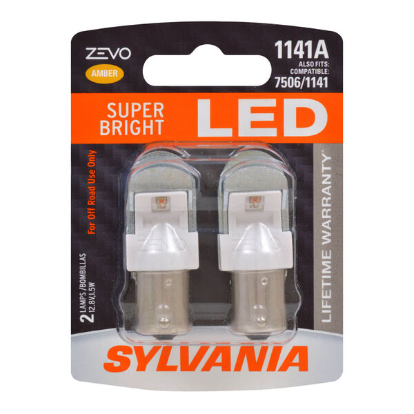 Sylvania Automotive 31978 Sylvania 1141A Amber Zevo Led Mini Bulb, 2 Pack