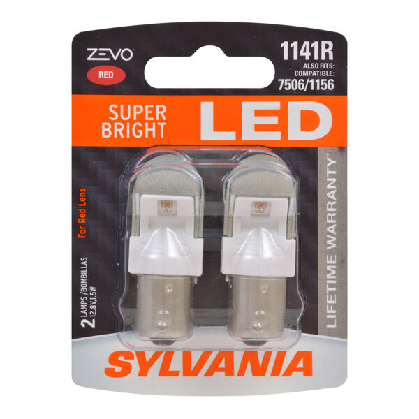 Sylvania Automotive 31980 Sylvania 1141R Red Zevo Led Mini, 2 Pack