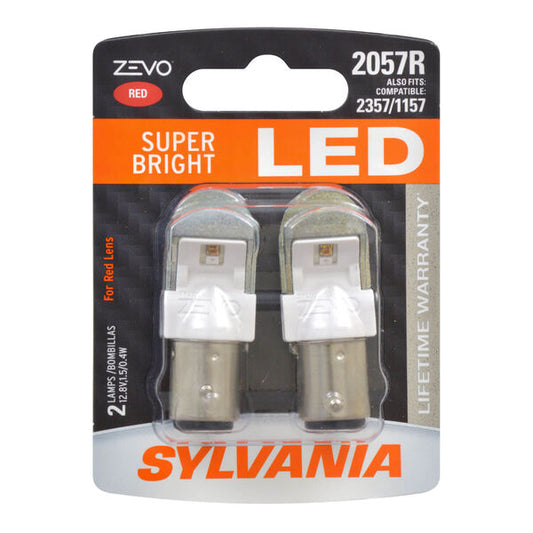 Sylvania Automotive 31984 Sylvania 2057R Red Zevo Led Mini, 2 Pack