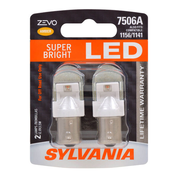 Sylvania Automotive 31987 Sylvania 7506A Amber Zevo Led Mini Bulb, 2 Pack