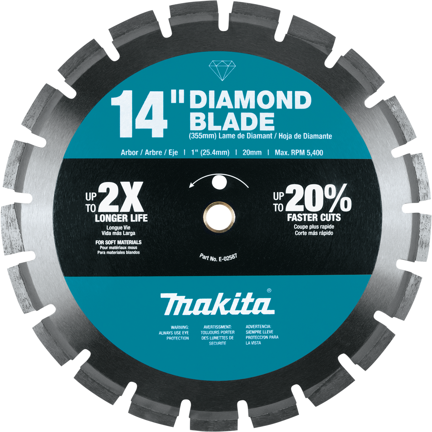 Makita E-02587 14" Diamond Blade, Segmented, Soft Material