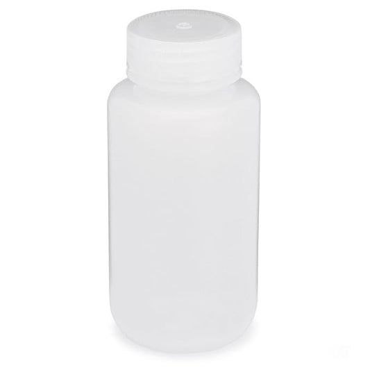 Globe Scientific 7020250 Bottle Wide Mouth LDPE Bottle Attached PP Screw Cap 250mL 12/Pack