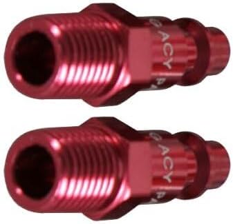 ColorConnex A73440D-2PK Plug, Type D, 1/4" Body, 1/4" MNPT, Red, 2-Pack