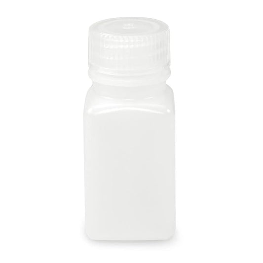 Globe Scientific 7180060 Bottle Wide Mouth Square HDPE Attached PP Screw Cap 60mL 12/Pack