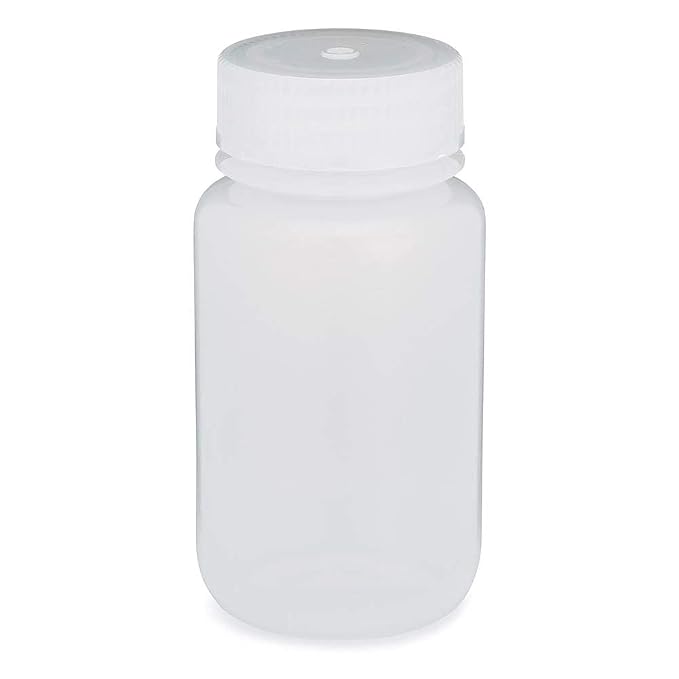Globe Scientific 7020125 Bottle Wide Mouth LDPE Bottle Attached PP Screw Cap 125mL 12/Pack