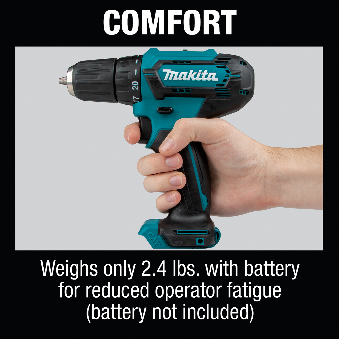 Makita FD09Z 12V max CXT® Lithium‘Ion Cordless 3/8" Driver‘Drill, Tool Only