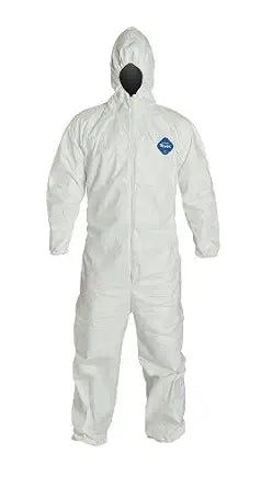 MCR Safety TY127SX3 DuPont™ Tyvek® Coverall with Zipper Front Elastic Sleeves and Ankles Attached Hood (1 CS)
