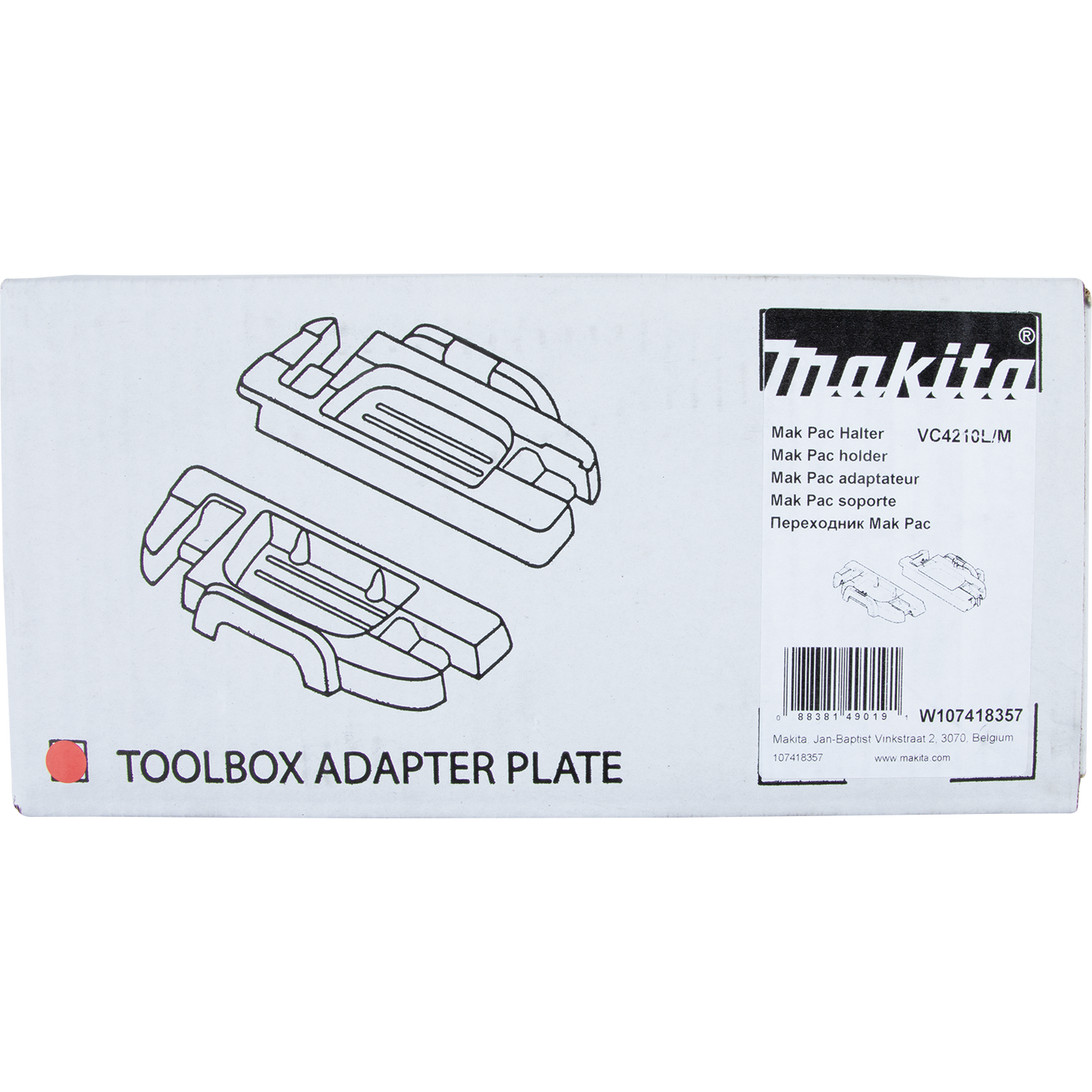 Makita W107418357 Interlocking Case Adapter Plate, VC4210