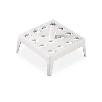Globe Scientific 456395 Float Rack for 1.5mL Microcentrifuge Tubes Square 16-Place 95mm x 95mm White 4/Pack