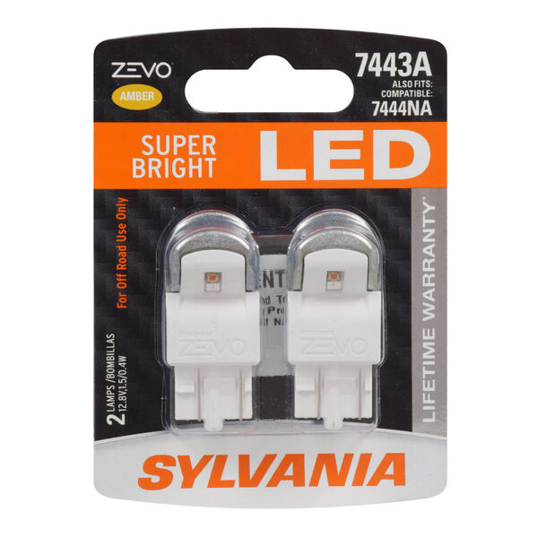 Sylvania Automotive 32001 Sylvania 7443 Amber Zevo Led Mini Bulb, 2 Pack