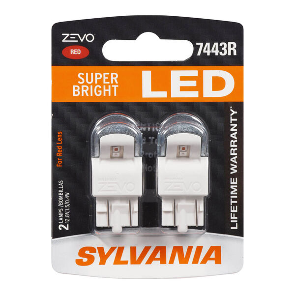 Sylvania Automotive 32002 Sylvania 7443R Red Zevo Led Mini, 2 Pack