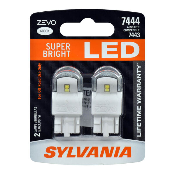 Sylvania Automotive 32003 Sylvania 7444 White Zevo Led Mini, 2 Pack