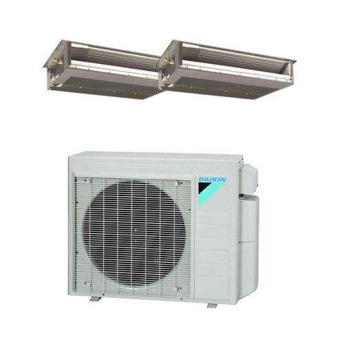 Daikin 36,000 BTU 17 SEER Dual Zone Concealed Duct Low Static Daikin Mini-Split Heat Pump System 15+18