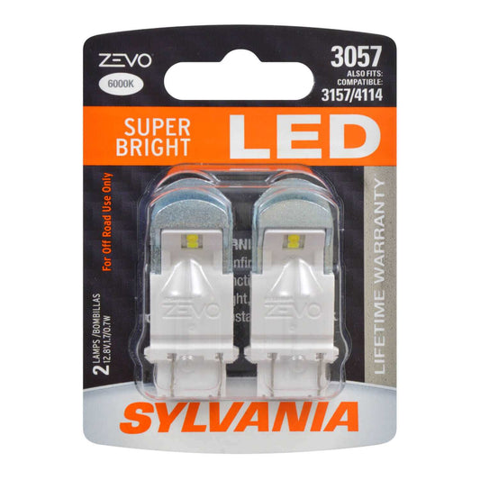 Sylvania Automotive 32694 Sylvania 3057 White Zevo Led Mini, 2 Pack