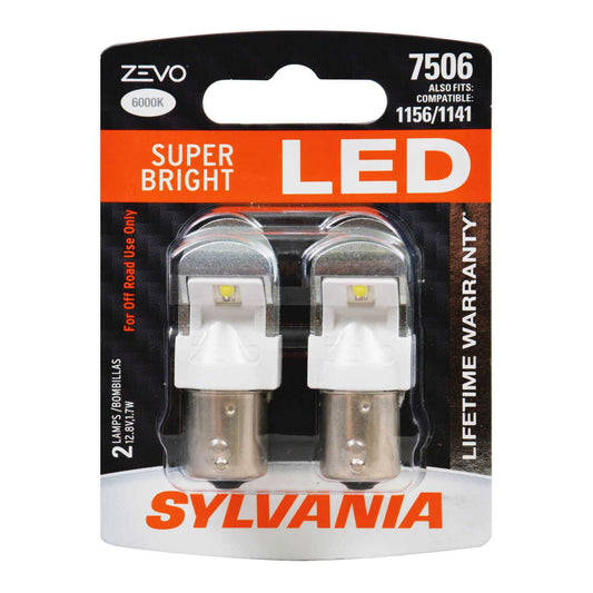 Sylvania Automotive 32697 Sylvania 7506 White Zevo Led Mini, 2 Pack