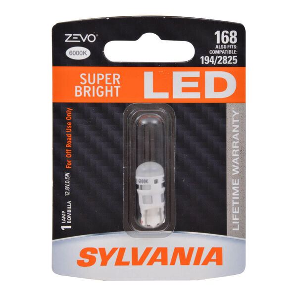 Sylvania Automotive 32719 Sylvania 168 White Zevo Led Mini, 1 Pack