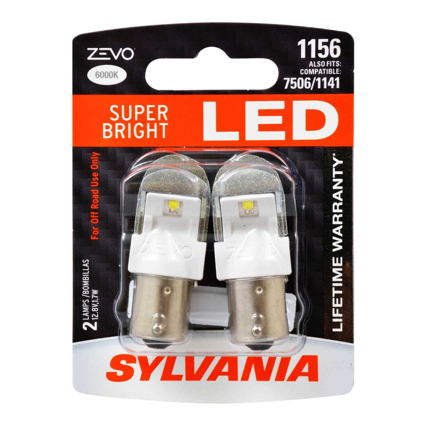 Sylvania Automotive 32724 Sylvania 1156 White Zevo Led Mini, 2 Pack