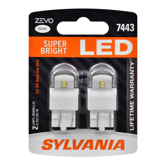 Sylvania Automotive 32725 Sylvania 7443 White Zevo Led Mini, 2 Pack