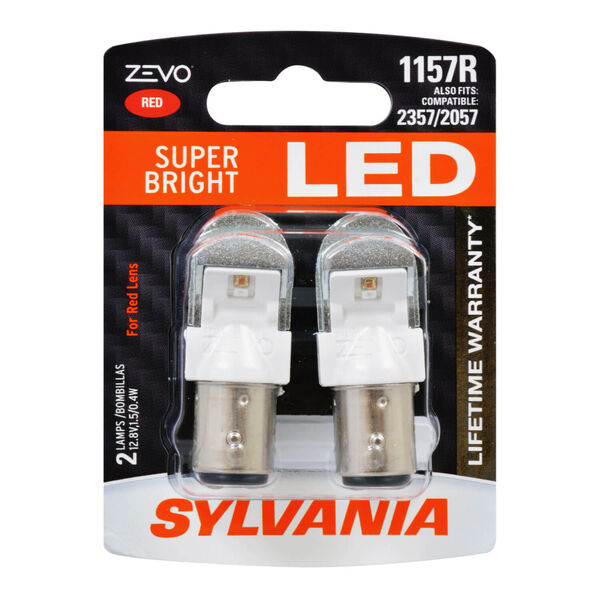 Sylvania Automotive 32733 Sylvania 1157R Red Zevo Led Mini, 2 Pack