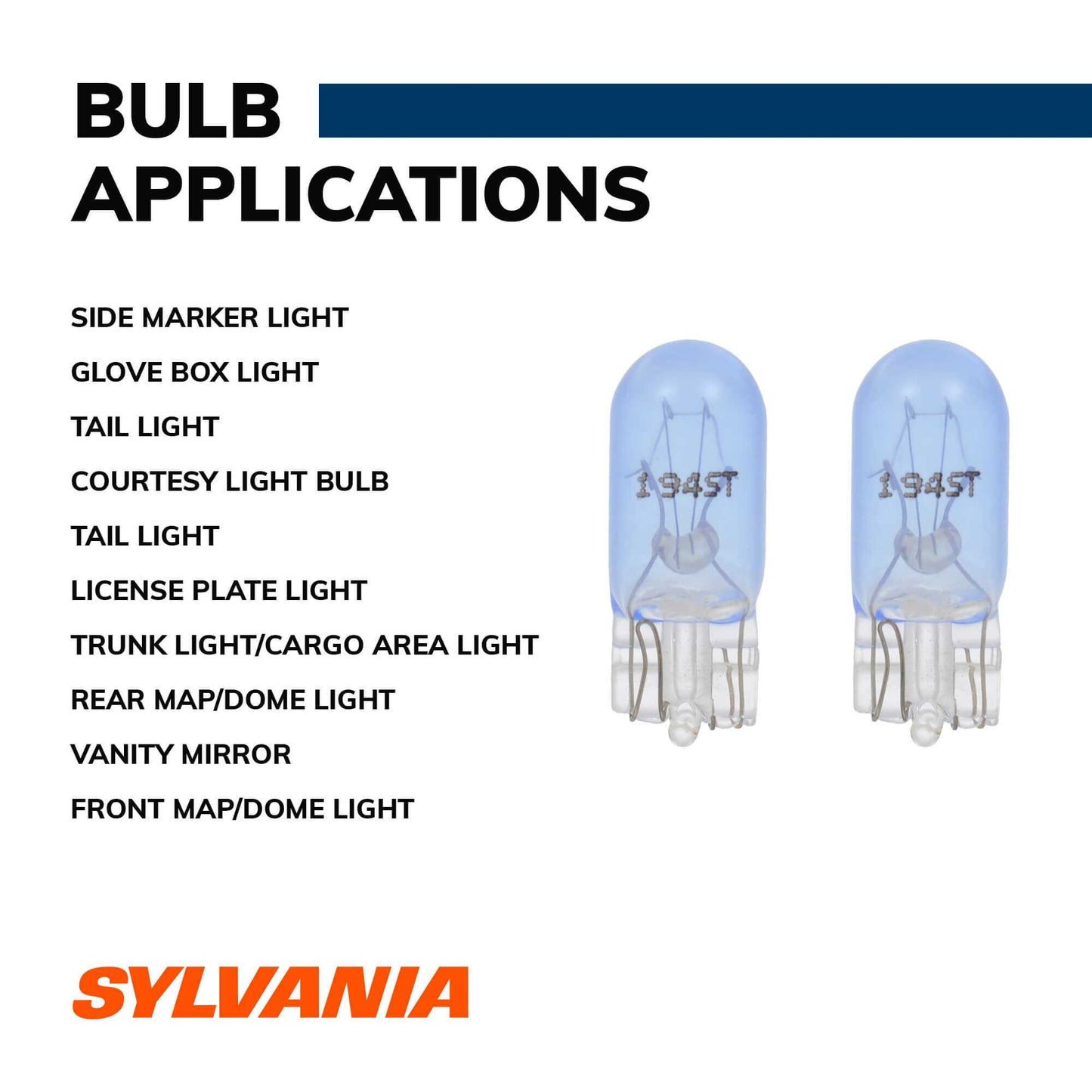 Sylvania Automotive 32826 Sylvania 194 Silverstar Mini Bulb, 2 Pack