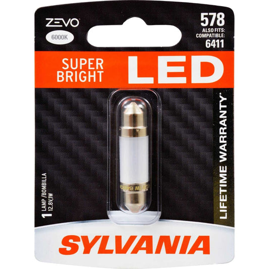 Sylvania Automotive 32897 Sylvania 578B Blue Zevo Led Mini Bulb, 1 Pack