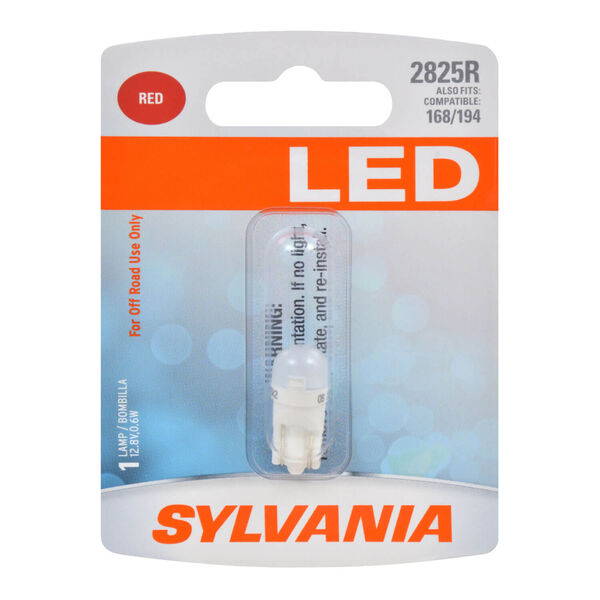 Sylvania Automotive 32968 Sylvania 2825R Red Syl Led Mini Bulb, 1 Pack