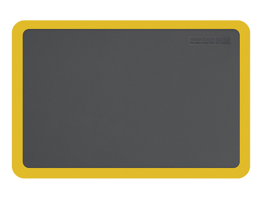 Smart Step 32SSFGRYY Supreme Premium Performance Anti-Fatigue Mat, 3' x 2' x 3/4", Gray w/ Yellow Border