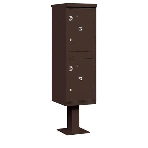 Mailboxes 3302BRZ-U Salsbury Outdoor Parcel Locker with 2 Compartments in Bronze with USPS Access - Type I