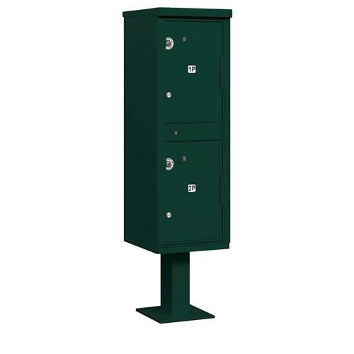 Mailboxes 3302GRN-U Salsbury Outdoor Parcel Locker with 2 Compartments in Green with USPS Access - Type I