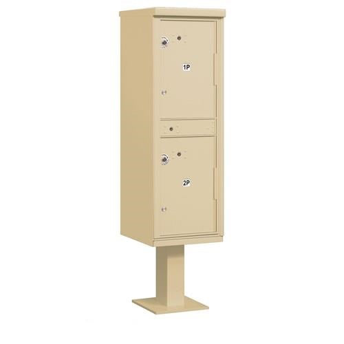 Mailboxes 3302SAN-U Salsbury Outdoor Parcel Locker with 2 Compartments in Sandstone with USPS Access  Type I