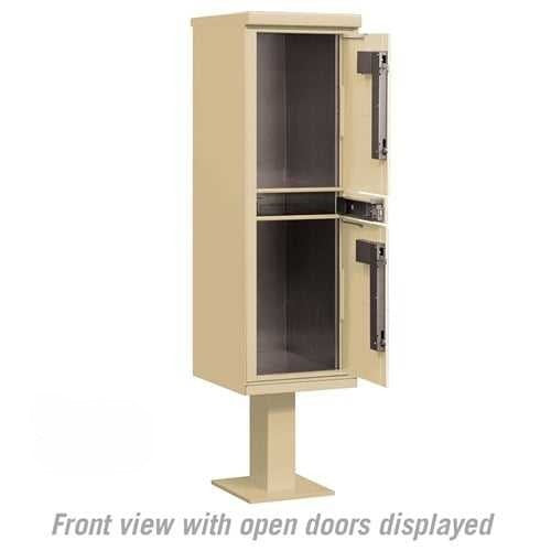 Mailboxes 3302SAN-U Salsbury Outdoor Parcel Locker with 2 Compartments in Sandstone with USPS Access  Type I