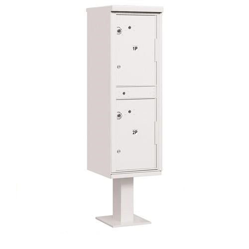 Mailboxes 3302WHT-U Salsbury Outdoor Parcel Locker with 2 Compartments in White with USPS Access - Type I