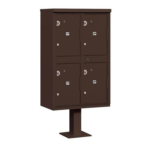 Mailboxes 3304BRZ-U Salsbury Outdoor Parcel Locker with 4 Compartments in Bronze with USPS Access - Type II