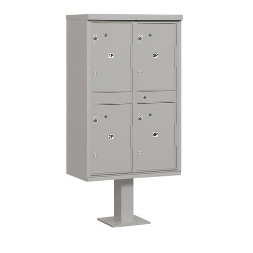 Mailboxes 3304GRY-U Salsbury Outdoor Parcel Locker with 4 Compartments in Gray with USPS Access - Type II