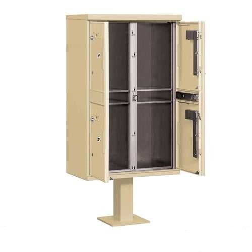 Mailboxes 3304SAN-U Salsbury Outdoor Parcel Locker with 4 Compartments in Sandstone with USPS Access  Type II