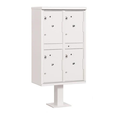 Mailboxes 3304WHT-U Salsbury Outdoor Parcel Locker with 4 Compartments in White with USPS Access - Type II