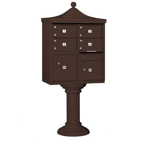 Mailboxes 3305R-BRZ-U Salsbury Regency Decorative Cluster Box Unit with 4 Doors and 2 Parcel Lockers in Bronze with USPS Access - Type V