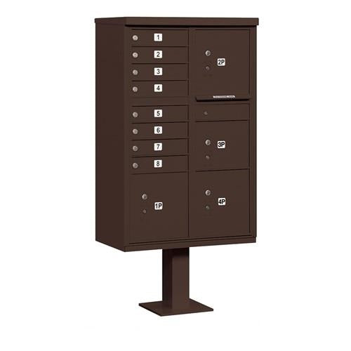 Mailboxes 3306BRZ-U Salsbury Cluster Box Unit with 8 Doors and 4 Parcel Lockers in Bronze with USPS Access - Type VI