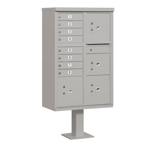 Mailboxes 3306GRY-U Salsbury Cluster Box Unit with 8 Doors and 4 Parcel Lockers in Gray with USPS Access - Type VI