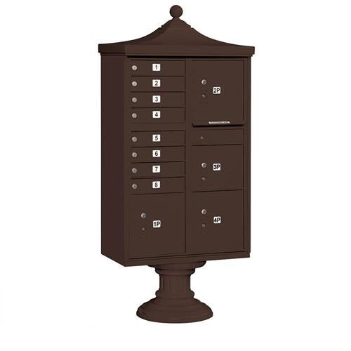 Mailboxes 3306R-BRZ-U Salsbury Regency Decorative Cluster Box Unit with 8 Doors and 4 Parcel Lockers in Bronze with USPS Access - Type VI