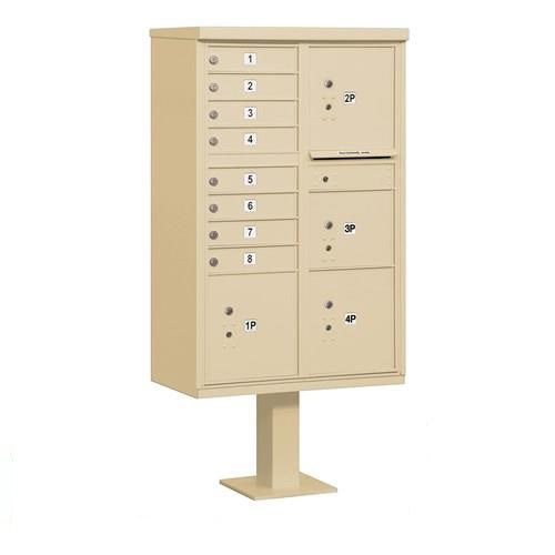 Mailboxes 3306SAN-U Salsbury Cluster Box Unit with 8 Doors and 4 Parcel Lockers in Sandstone with USPS Access  Type VI