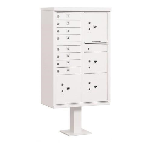 Mailboxes 3306WHT-U Salsbury Cluster Box Unit with 8 Doors and 4 Parcel Lockers in White with USPS Access - Type VI