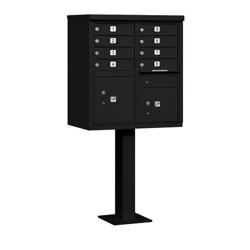 Mailboxes 3308BLK-U Salsbury Cluster Box Unit with 8 Doors and 2 Parcel Lockers in Black with USPS Access - Type I